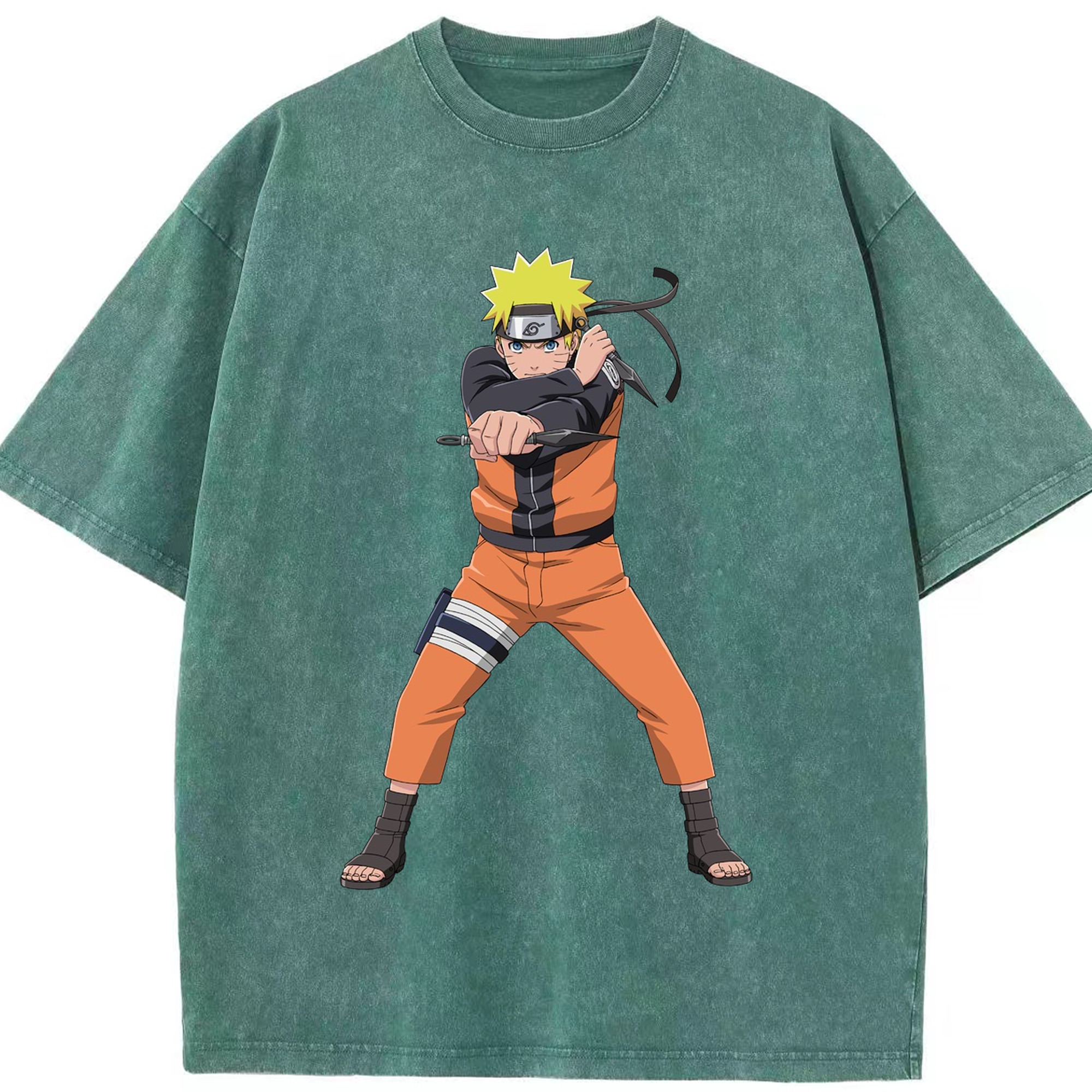 （画像用） NARUTO -ナルト- うずまき ナルト Uzumaki Naruto 綿100% ヴィンテージ風 半袖Tシャツ（フロントプリント）